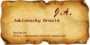 Jablonszky Arnold névjegykártya