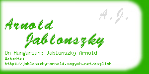 arnold jablonszky business card